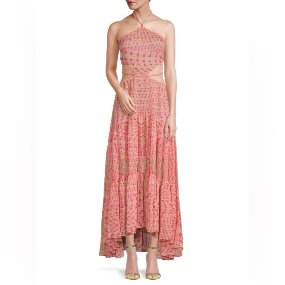 MISA Los Angeles Dalia cutout halter Maxi dress